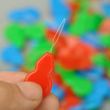 Maxbell 100Pcs Colorful Needle Threaders Wire Loop for Hand Stitching Knitting Craft