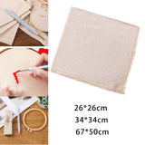 Maxbell Cotton Punch Needle Fabric DIY Embroidery Knitting Crafts Monk Cloth 26cmx26cm