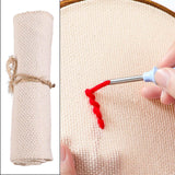 Maxbell Cotton Punch Needle Fabric DIY Embroidery Knitting Crafts Monk Cloth 34cmx34cm