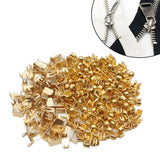 Maxbell Set of 300 Zipper Repair Kit, U Shaped Components Replace Open End, U Shaped Golden