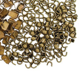 Maxbell Set of 300 Zipper Repair Kit, U Shaped Components Replace Open End, U Shaped Bronze