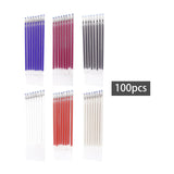 Maxbell 100Pcs Heat Erasable Pen Refills Fabric Marking Pens Refills for Embroidery Blue