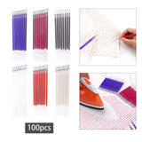 Maxbell 100Pcs Heat Erasable Pen Refills Fabric Marking Pens Refills for Embroidery Blue