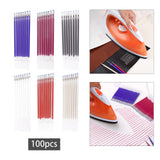 Maxbell 100Pcs Heat Erasable Pen Refills Fabric Marking Pens Refills for Embroidery Blue