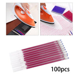 Maxbell 100Pcs Heat Erasable Pen Refills Fabric Marking Pens Refills for Embroidery Rose Red