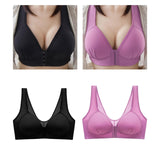 Maxbell Breathable Women Bra Every Day Front Closure Wire Free for Work Black