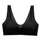 Maxbell Breathable Women Bra Every Day Front Closure Wire Free for Work Black