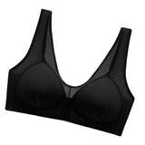 Maxbell Breathable Women Bra Every Day Front Closure Wire Free for Work Black