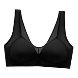 Maxbell Breathable Women Bra Every Day Front Closure Wire Free for Work Black