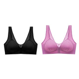 Maxbell Breathable Women Bra Every Day Front Closure Wire Free for Work Black