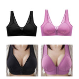 Maxbell Breathable Women Bra Every Day Front Closure Wire Free for Work Black