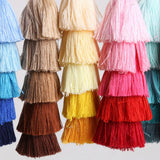 Maxbell 6Pcs Colorful Bohemian Pompom Tassel Bag Charms Key Chain Key Ring Pendant