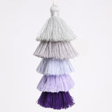 Maxbell 6Pcs Colorful Bohemian Pompom Tassel Bag Charms Key Chain Key Ring Pendant