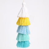 Maxbell 6Pcs Colorful Bohemian Pompom Tassel Bag Charms Key Chain Key Ring Pendant