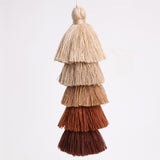 Maxbell 6Pcs Colorful Bohemian Pompom Tassel Bag Charms Key Chain Key Ring Pendant