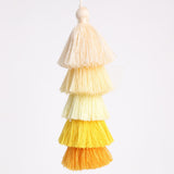 Maxbell 6Pcs Colorful Bohemian Pompom Tassel Bag Charms Key Chain Key Ring Pendant