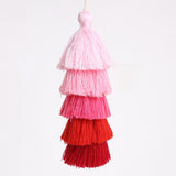 Maxbell 6Pcs Colorful Bohemian Pompom Tassel Bag Charms Key Chain Key Ring Pendant