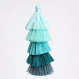 Maxbell 6Pcs Colorful Bohemian Pompom Tassel Bag Charms Key Chain Key Ring Pendant