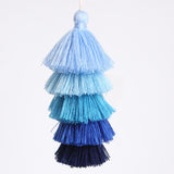 Maxbell 6Pcs Colorful Bohemian Pompom Tassel Bag Charms Key Chain Key Ring Pendant