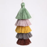 Maxbell 6Pcs Colorful Bohemian Pompom Tassel Bag Charms Key Chain Key Ring Pendant