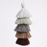 Maxbell 6Pcs Colorful Bohemian Pompom Tassel Bag Charms Key Chain Key Ring Pendant