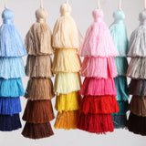 Maxbell 6Pcs Colorful Bohemian Pompom Tassel Bag Charms Key Chain Key Ring Pendant