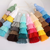 Maxbell 6Pcs Colorful Bohemian Pompom Tassel Bag Charms Key Chain Key Ring Pendant