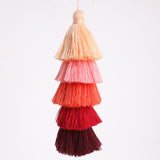 Maxbell 6Pcs Colorful Bohemian Pompom Tassel Bag Charms Key Chain Key Ring Pendant