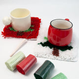 Maxbell Set of DIY crochet Embroidery Kits Home decor Coaster Latch Hook Kits