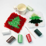 Maxbell Set of DIY crochet Embroidery Kits Home decor Coaster Latch Hook Kits