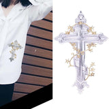 Maxbell Flower Embroidery Patch Iron On Badges Sew On Decoration Sewing Craft Jacket Argent