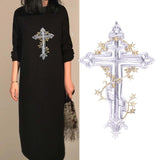 Maxbell Flower Embroidery Patch Iron On Badges Sew On Decoration Sewing Craft Jacket Argent