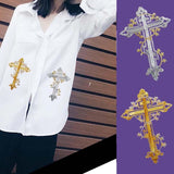 Maxbell Flower Embroidery Patch Iron On Badges Sew On Decoration Sewing Craft Jacket Argent