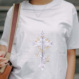 Maxbell Flower Embroidery Patch Iron On Badges Sew On Decoration Sewing Craft Jacket Argent