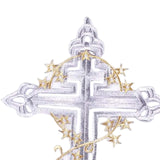 Maxbell Flower Embroidery Patch Iron On Badges Sew On Decoration Sewing Craft Jacket Argent