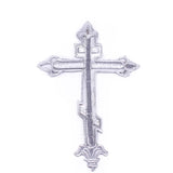 Maxbell Flower Embroidery Patch Iron On Badges Sew On Decoration Sewing Craft Jacket Argent