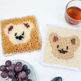 Maxbell Coaster Latch Hook Kits DIY Crochet Embroidery Kits for Cup Coaster Making A