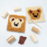 Maxbell Coaster Latch Hook Kits DIY Crochet Embroidery Kits for Cup Coaster Making A