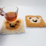 Maxbell Coaster Latch Hook Kits DIY Crochet Embroidery Kits for Cup Coaster Making A