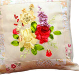 Maxbell Maxbell Embroidery Pillow Covers Kit Sewing Craft Floral Pattern for Wedding Bedroom Option 3