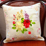 Maxbell Maxbell Embroidery Pillow Covers Kit Sewing Craft Floral Pattern for Wedding Bedroom Option 3