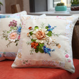 Maxbell Maxbell Embroidery Pillow Covers Kit Sewing Craft Floral Pattern for Wedding Bedroom Option 4