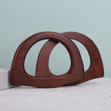 Maxbell Wooden Handle Handmade D Shaped Handle Replacement for Clutches Purse Making