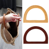 Maxbell Wooden Handle Handmade D Shaped Handle Replacement for Clutches Purse Making