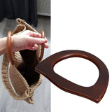 Maxbell Wooden Handle Handmade D Shaped Handle Replacement for Clutches Purse Making