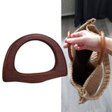Maxbell Wooden Handle Handmade D Shaped Handle Replacement for Clutches Purse Making