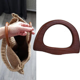 Maxbell Wooden Handle Handmade D Shaped Handle Replacement for Clutches Purse Making