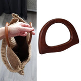 Maxbell Wooden Handle Handmade D Shaped Handle Replacement for Clutches Purse Making