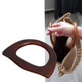 Maxbell Wooden Handle Handmade D Shaped Handle Replacement for Clutches Purse Making