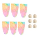 Maxbell 6 Pieces Multicolor Gnome Beards Unfinished Wooden Balls DIY Crafts Supplies